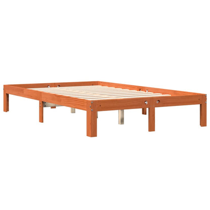 Bed Frame Wax Brown 120x200 cm Solid Wood Pine