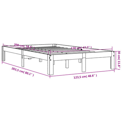 Bed Frame Wax Brown 120x200 cm Solid Wood Pine