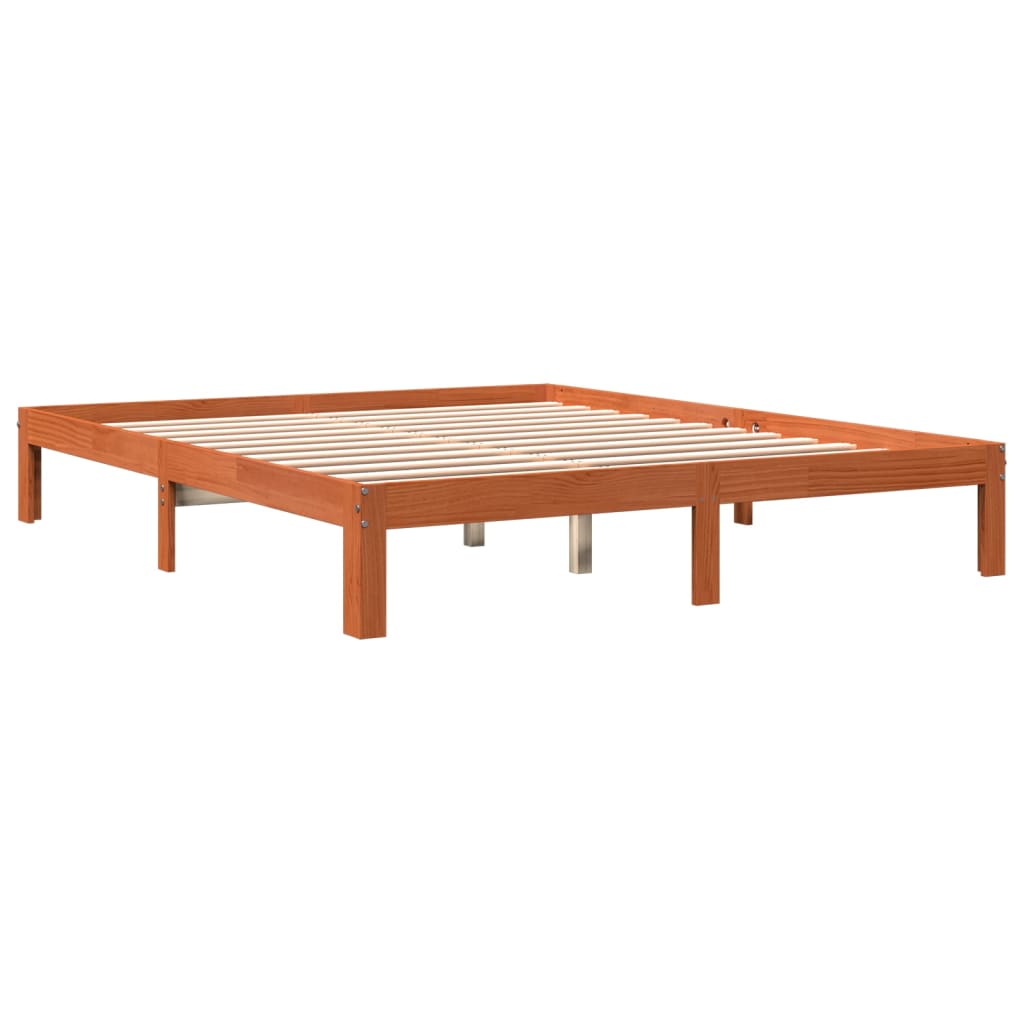 Bed Frame Wax Brown 180x200 cm Super King Solid Wood Pine