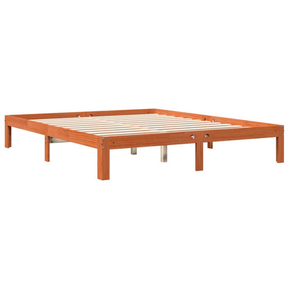 Bed Frame Wax Brown 180x200 cm Super King Solid Wood Pine