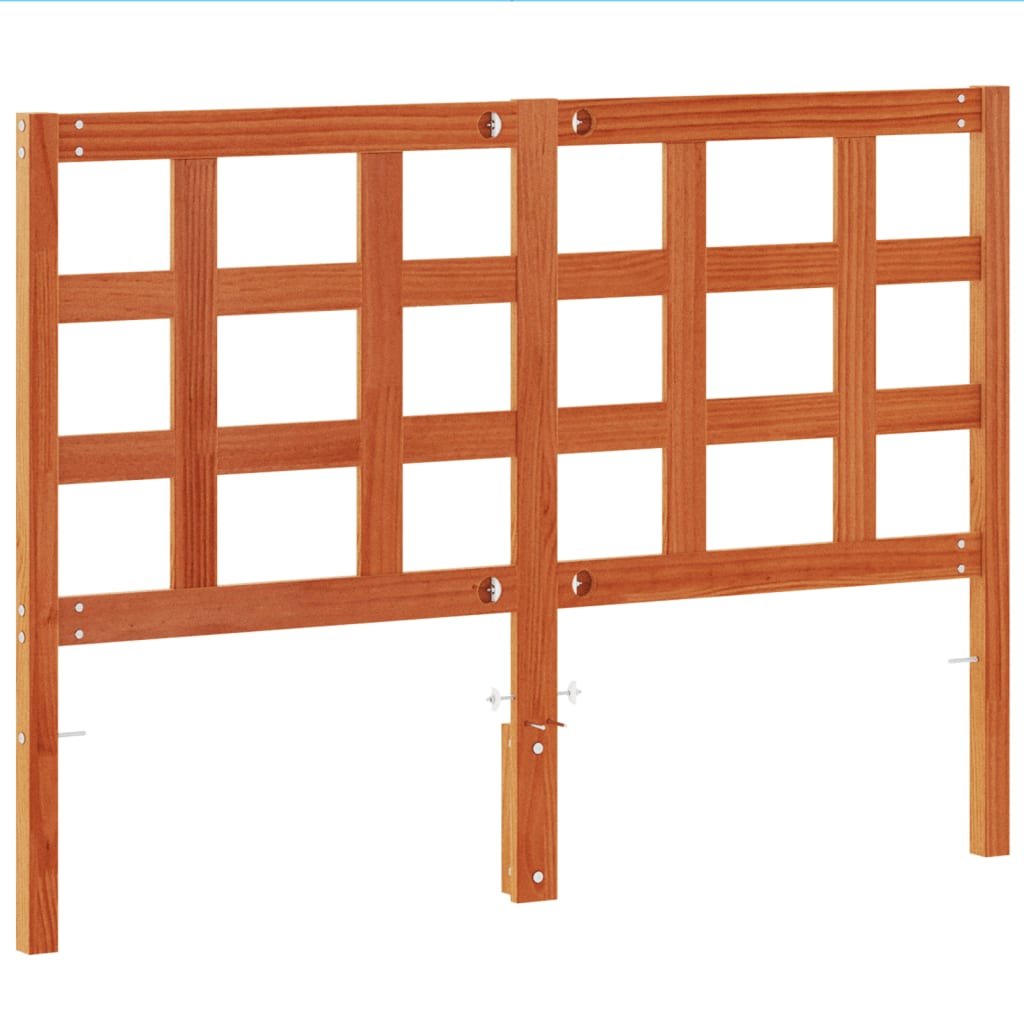 Headboard Wax Brown 135 cm Solid Wood Pine