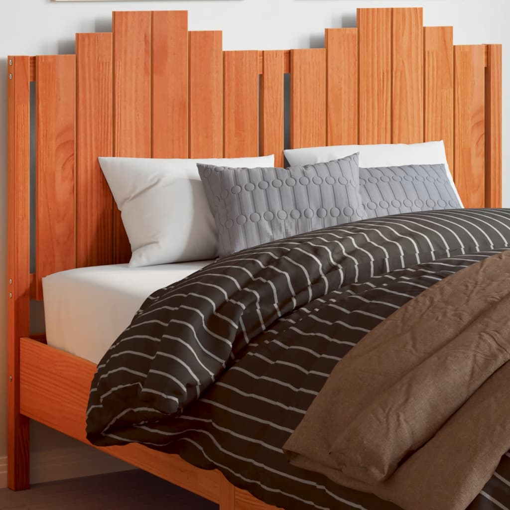 Headboard Wax Brown 135 cm Solid Wood Pine