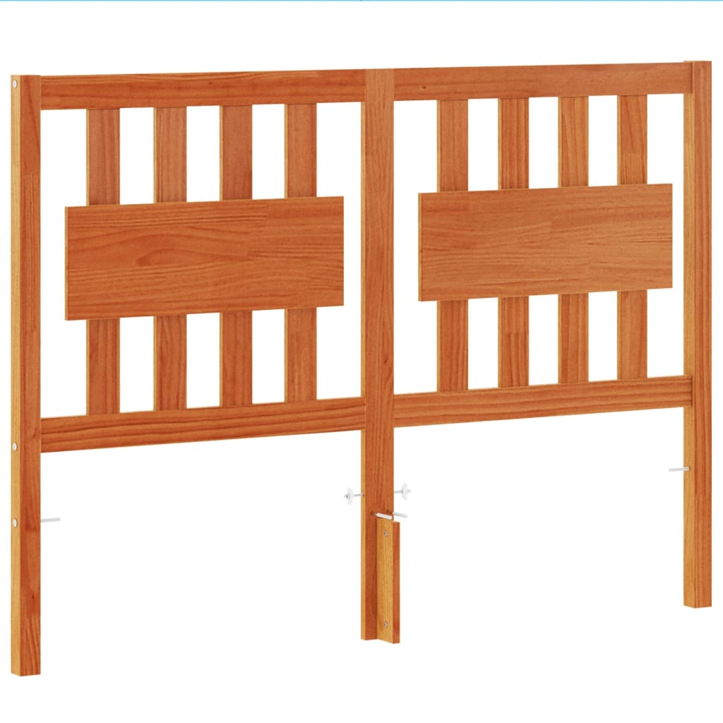 Headboard Wax Brown 135 cm Solid Wood Pine