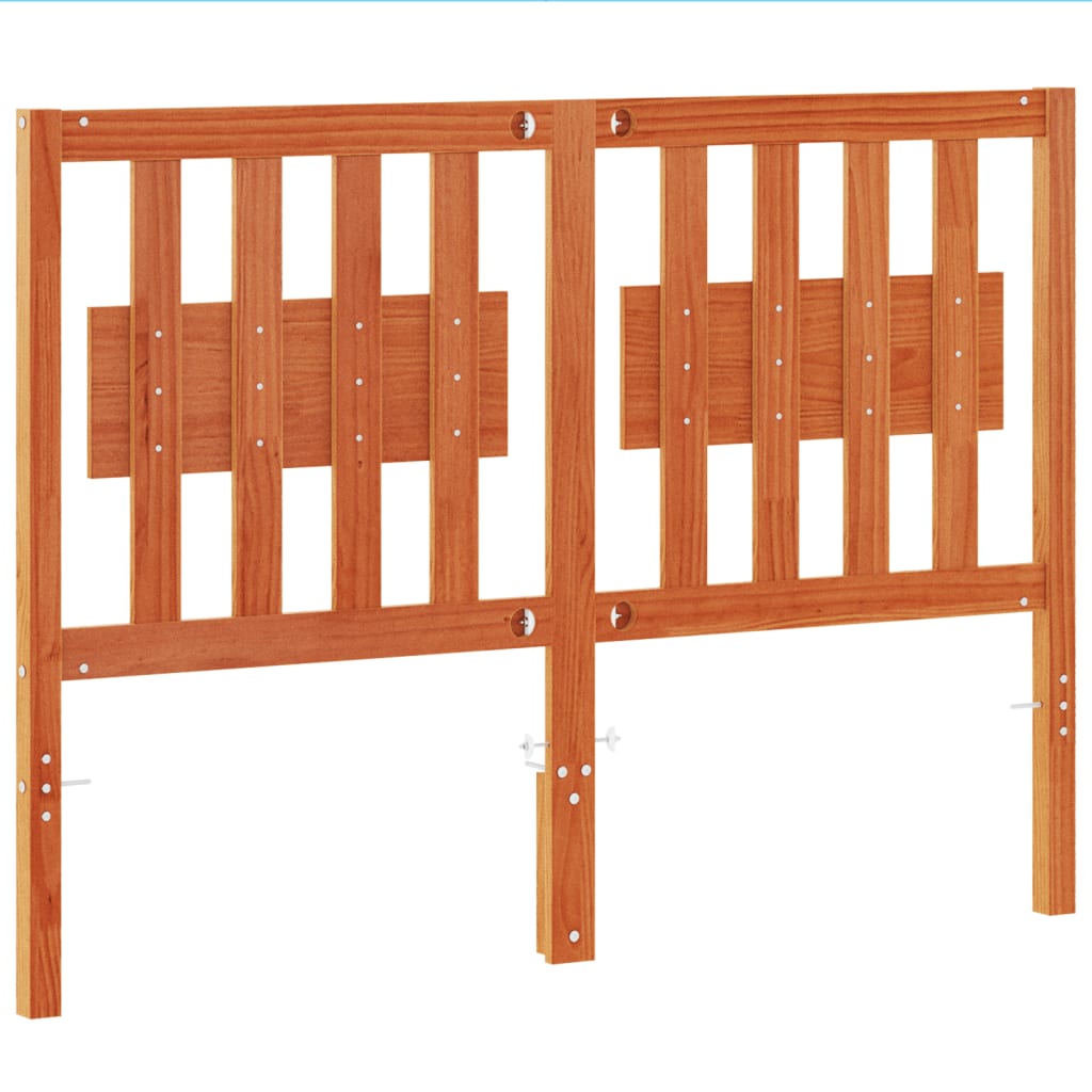 Headboard Wax Brown 135 cm Solid Wood Pine