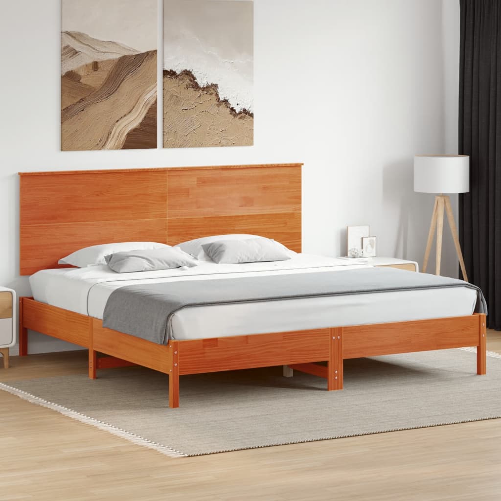 Headboard Wax Brown 180 cm Solid Wood Pine