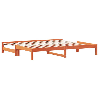 Day Bed with Trundle Wax Brown 90x200 cm Solid Wood Pine