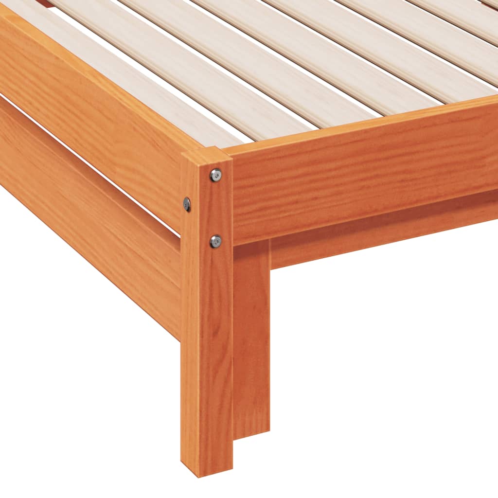 Day Bed with Trundle Wax Brown 90x200 cm Solid Wood Pine