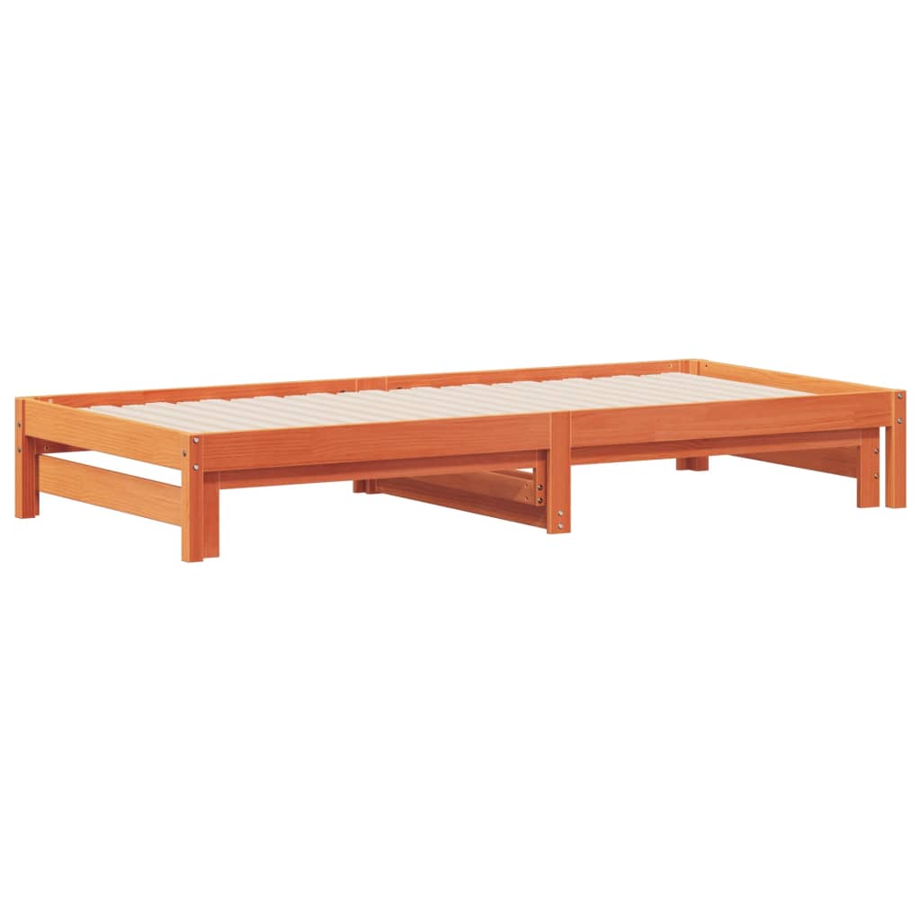 Day Bed with Trundle Wax Brown 80x200 cm Solid Wood Pine