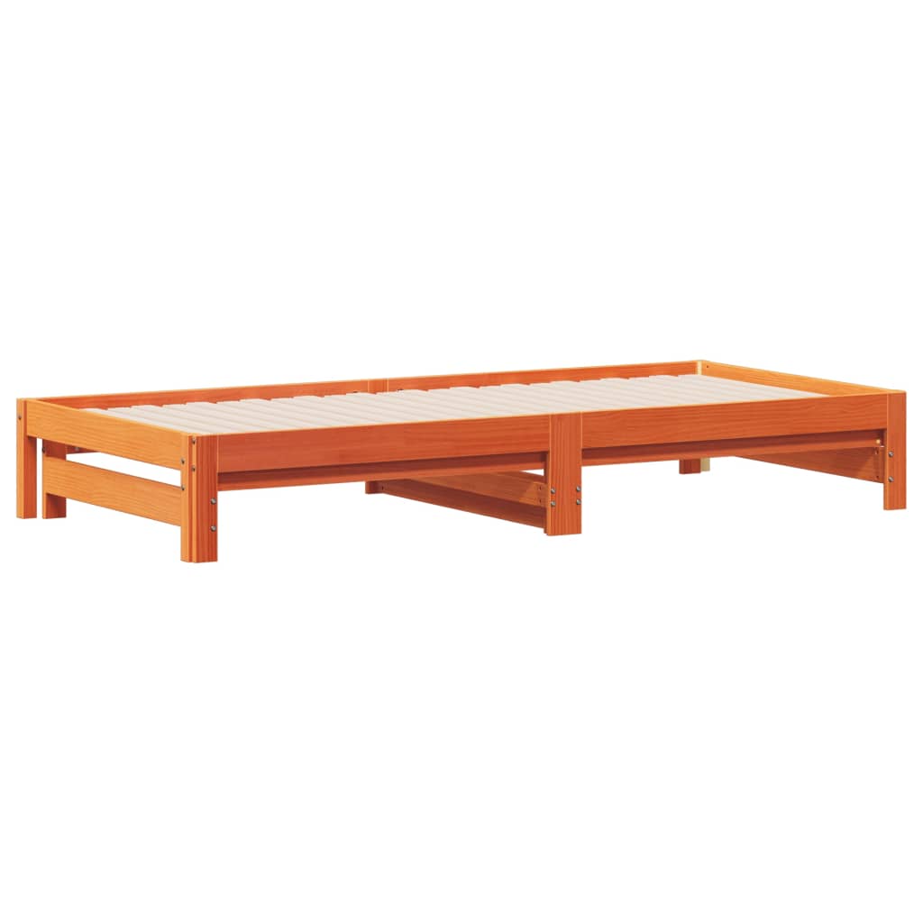 Day Bed with Trundle Wax Brown 80x200 cm Solid Wood Pine