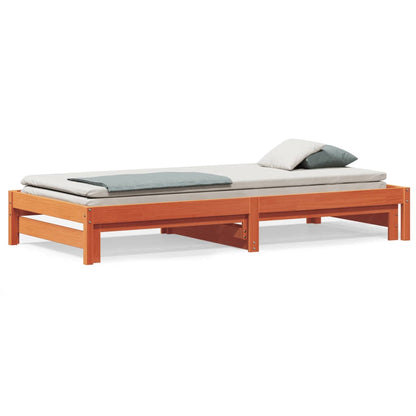 Day Bed with Trundle Wax Brown 90x190 cm Solid Wood Pine