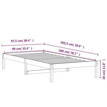 Day Bed Wax Brown 90x200 cm Solid Wood Pine