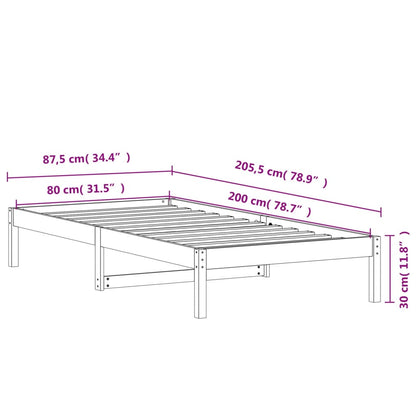 Day Bed Wax Brown 80x200 cm Solid Wood Pine