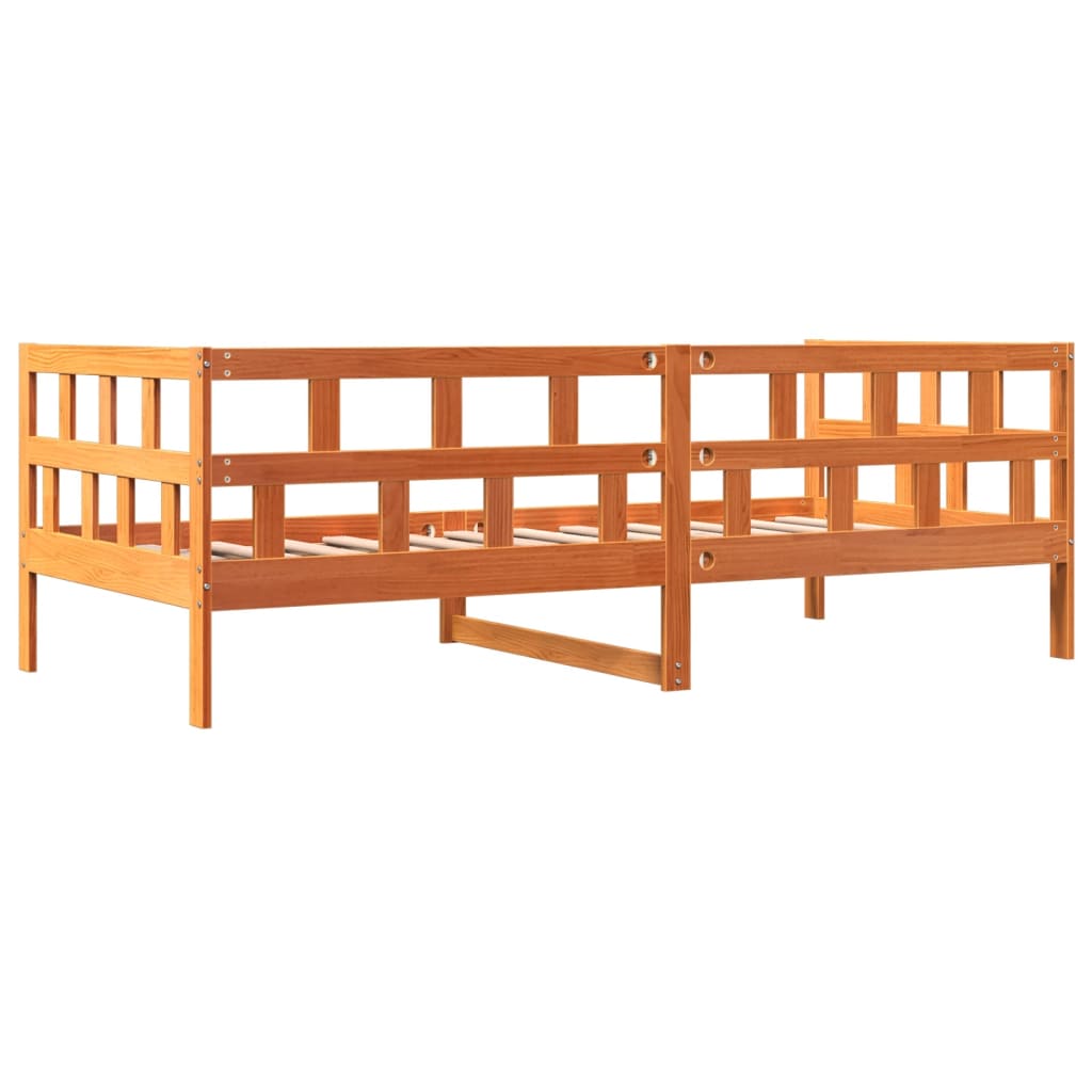 Day Bed Wax Brown 90x200 cm Solid Wood Pine