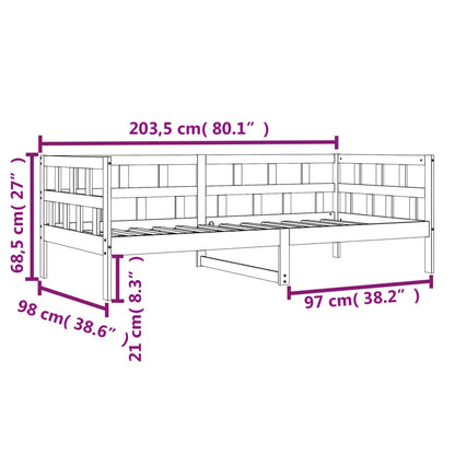 Day Bed Wax Brown 90x200 cm Solid Wood Pine