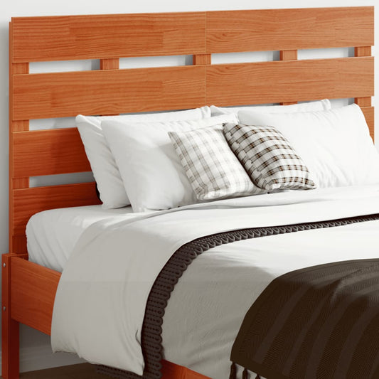 Headboard Wax Brown 135 cm Solid Wood Pine