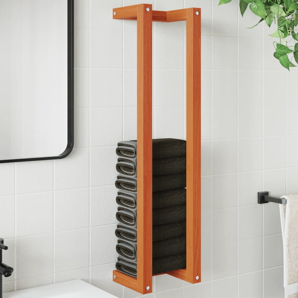 Towel Rack Wax Brown 23x18x90 cm Solid Wood Pine