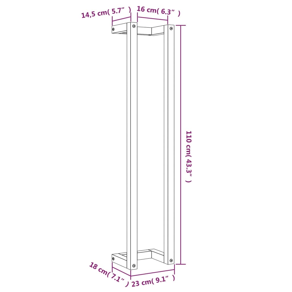 Towel Rack Wax Brown 23x18x110 cm Solid Wood Pine