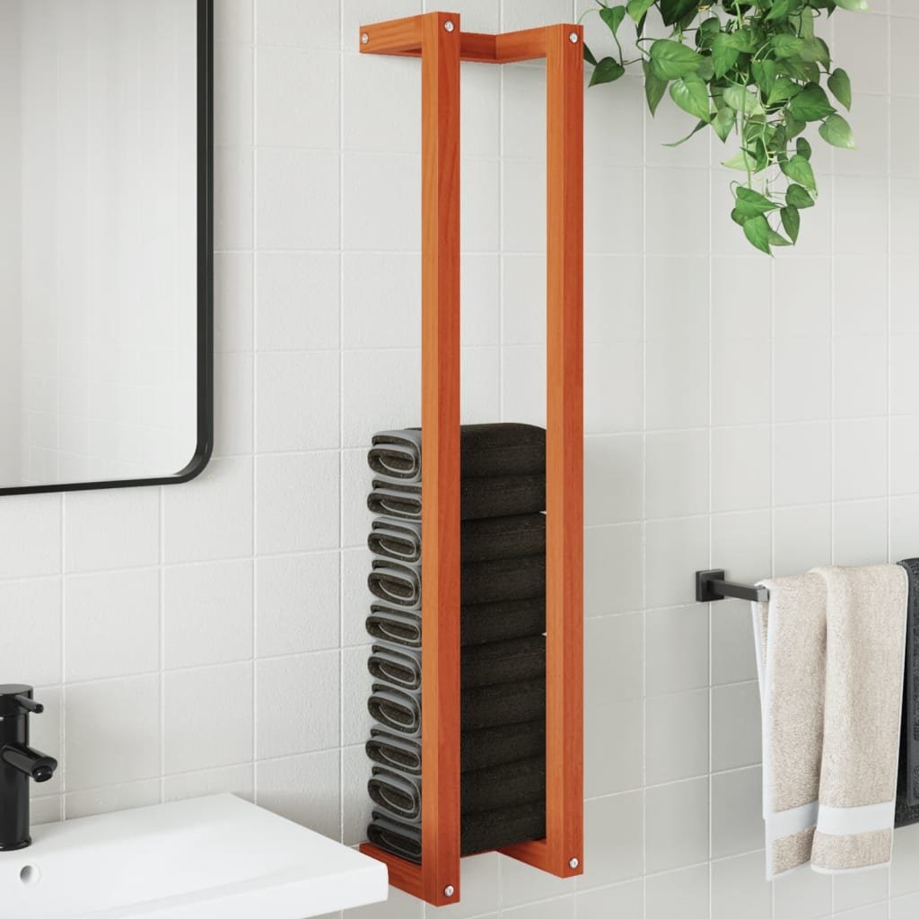 Towel Rack Wax Brown 23x18x110 cm Solid Wood Pine