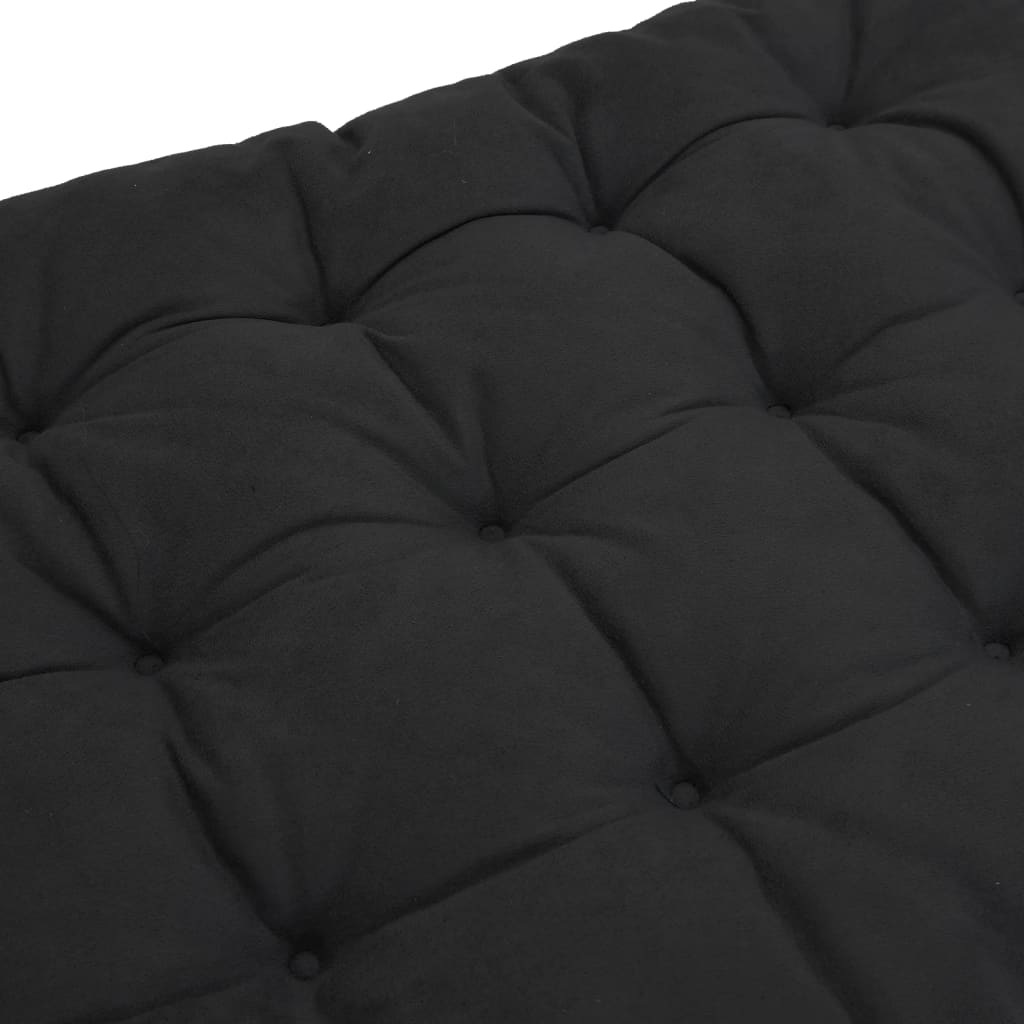 Sun Lounger Cushion Black 160x50x10 cm Faux Suede Leather