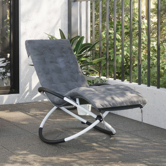 Sun Lounger Cushion Grey 160x50x10 cm Faux Suede Leather