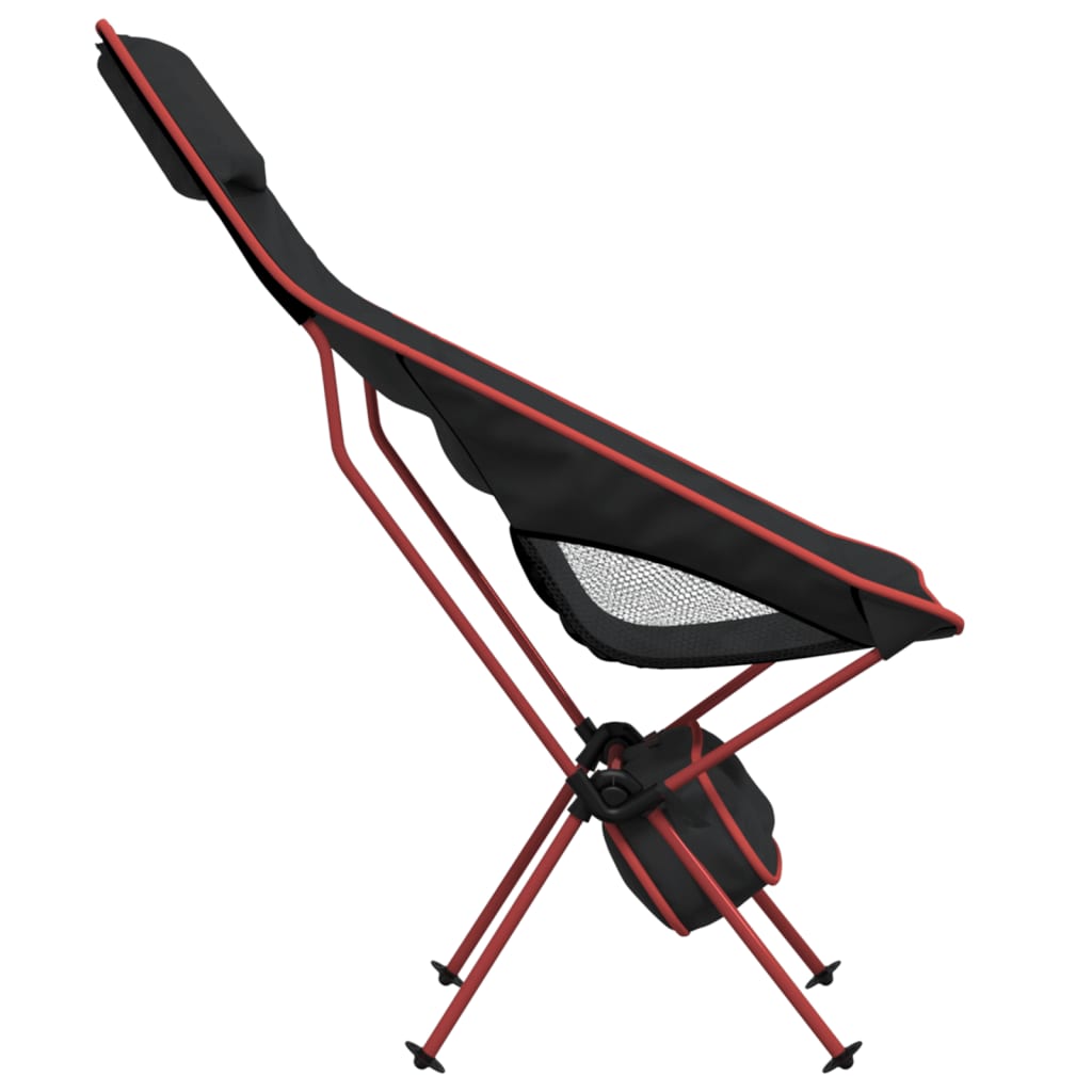 Foldable Camping Chairs 2 pcs Black Oxford Fabric and Aluminium