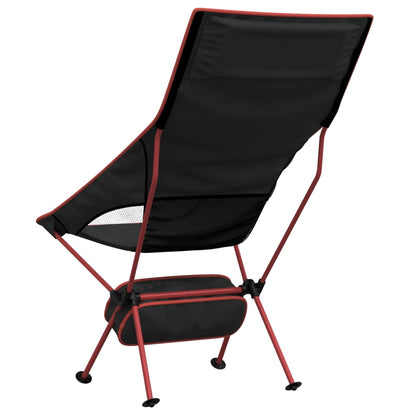 Foldable Camping Chairs 2 pcs Black Oxford Fabric and Aluminium