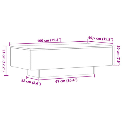 Coffee Table Sonoma Oak 100x49.5x31 cm Engineered Wood