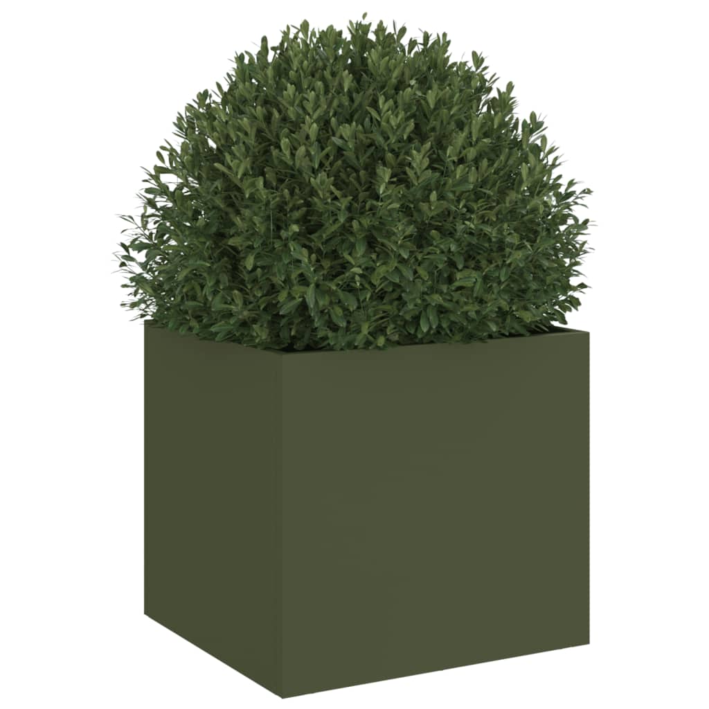 Planter Olive Green 32x30x29 cm Steel