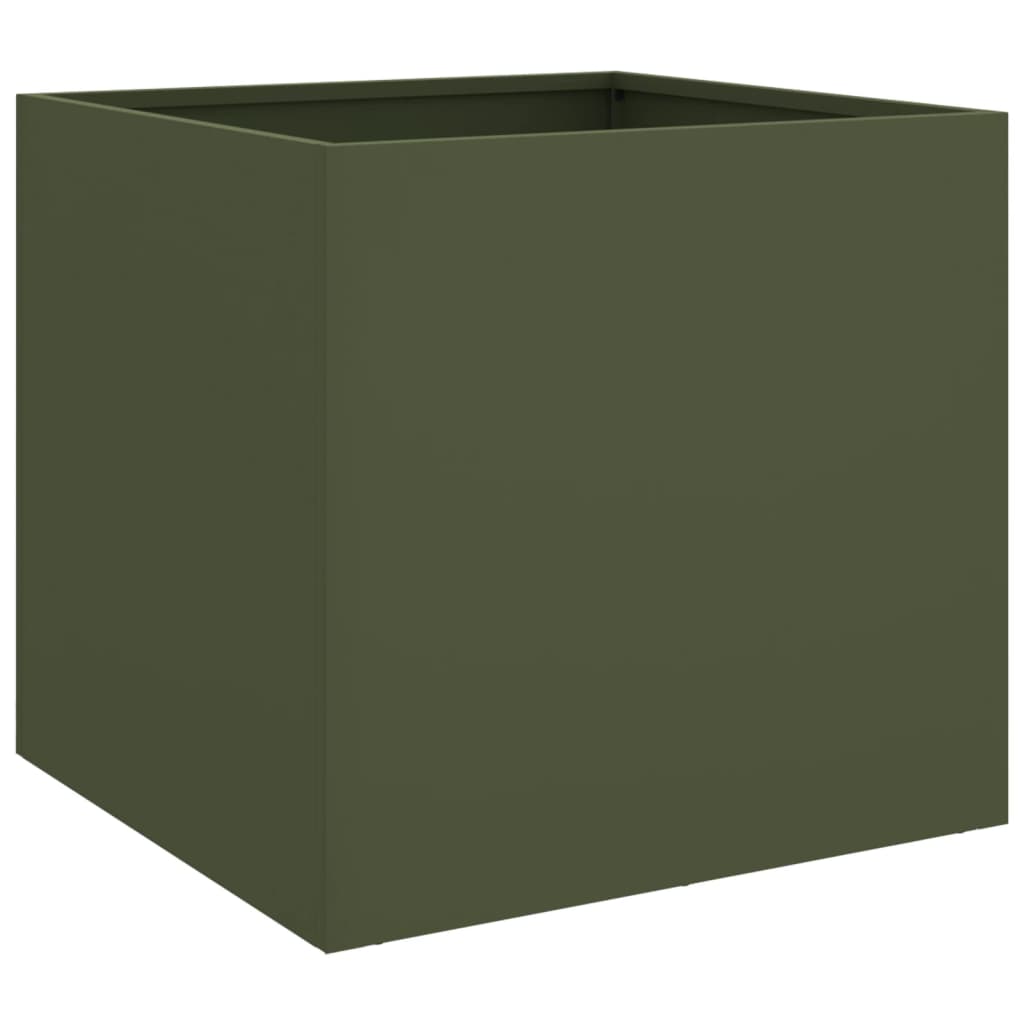 Planter Olive Green 42x40x39 cm Steel