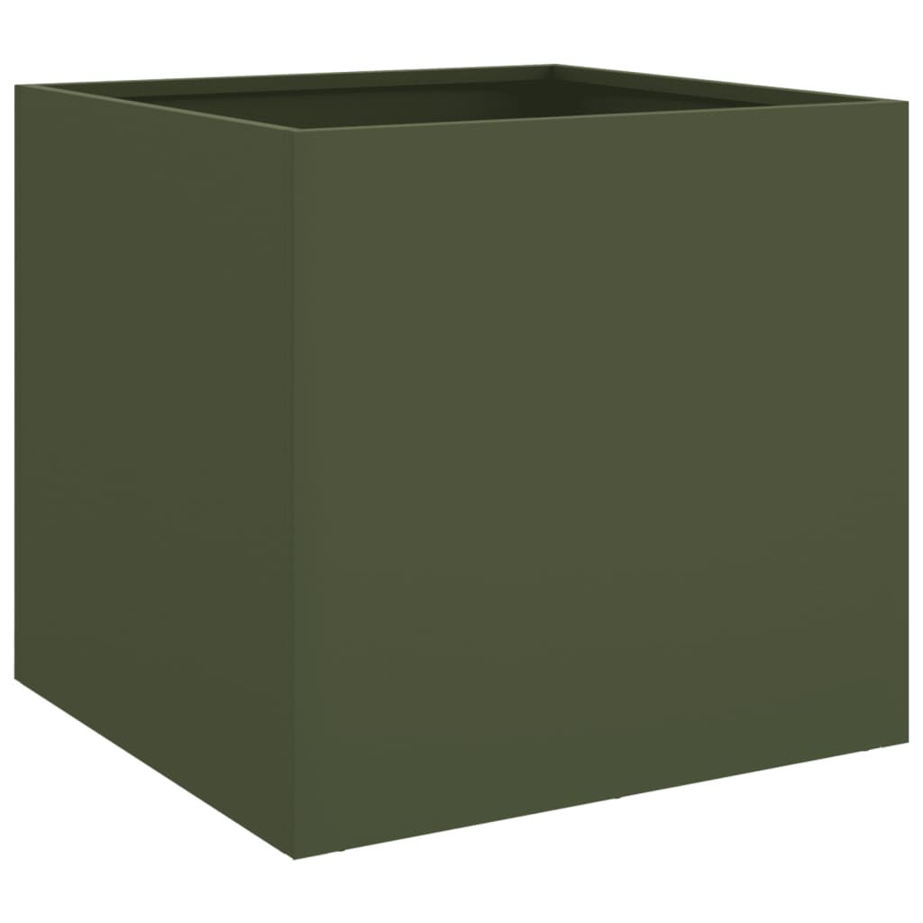 Planters 2 pcs Olive Green 49x47x46 cm Steel