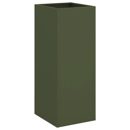 Planter Olive Green 32x29x75 cm Steel