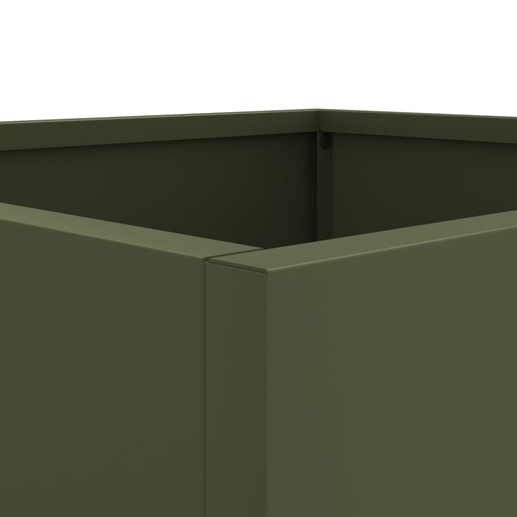 Planter Olive Green 32x29x75 cm Steel