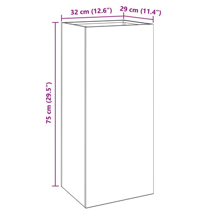 Planter Olive Green 32x29x75 cm Steel