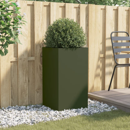 Planter Olive Green 42x38x75 cm Cold-rolled Steel