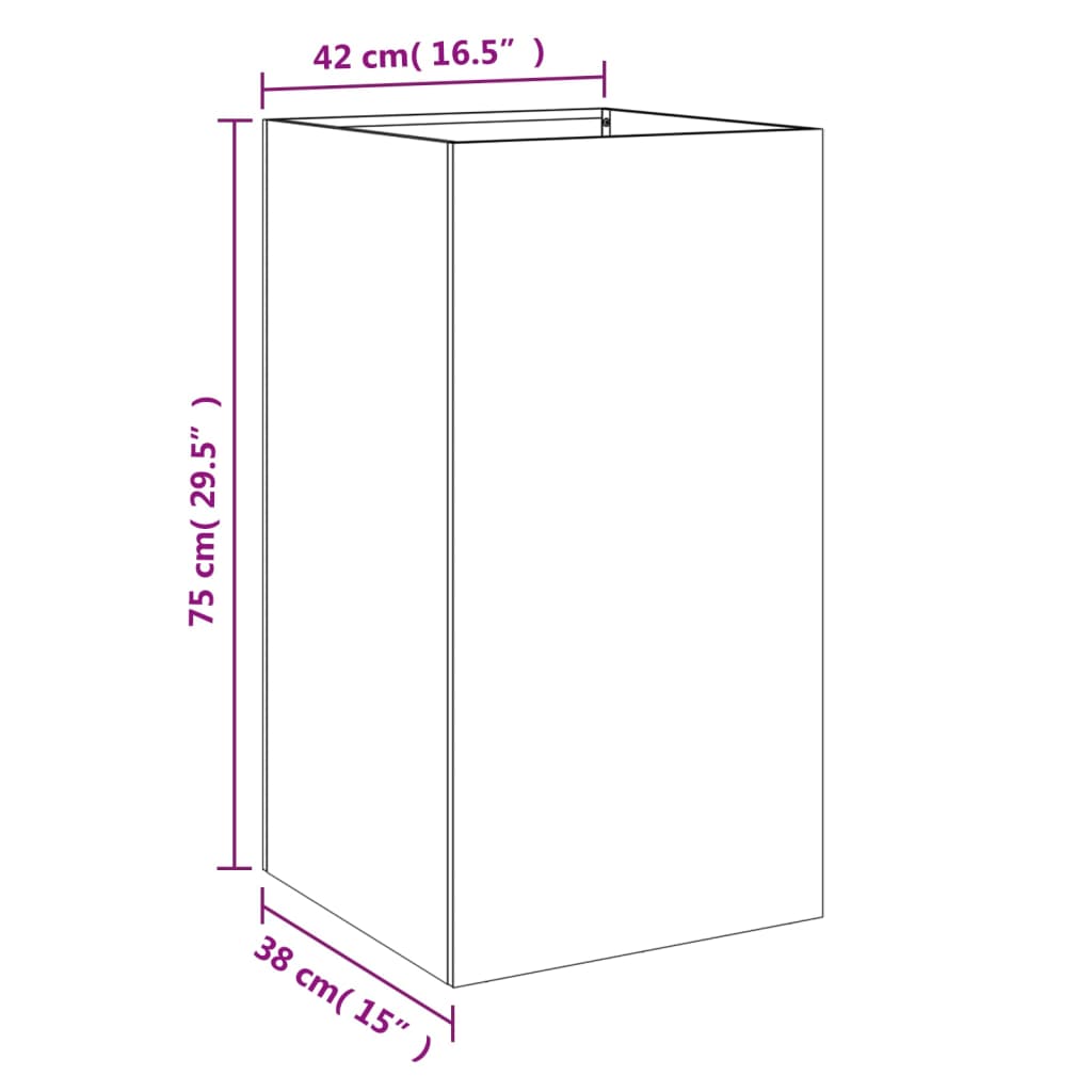 Planter Olive Green 42x38x75 cm Cold-rolled Steel