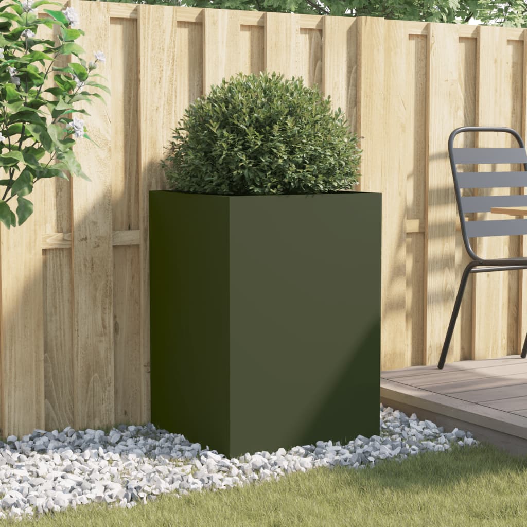 Planter Olive Green 52x48x75 cm Cold-rolled Steel