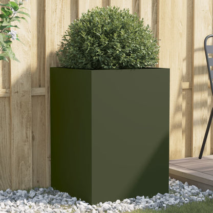 Planter Olive Green 52x48x75 cm Cold-rolled Steel