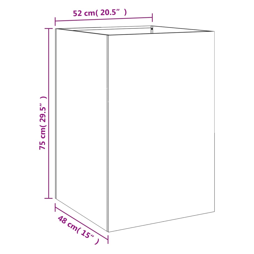 Planter Silver 52x48x75 cm Galvanised Steel