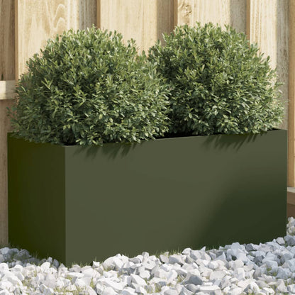 Planter Olive Green 62x30x29 cm Steel