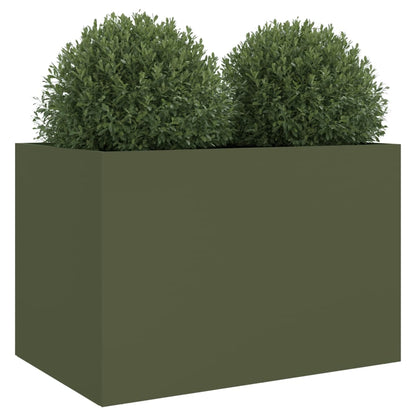 Planter Olive Green 62x40x39 cm Steel