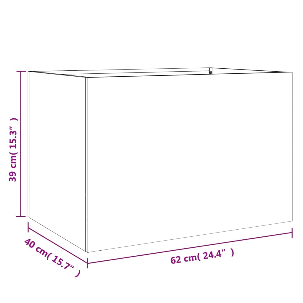 Planter Olive Green 62x40x39 cm Steel