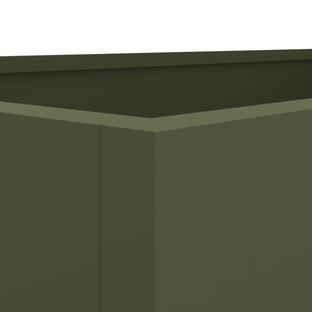 Planter Olive Green 62x47x46 cm Steel