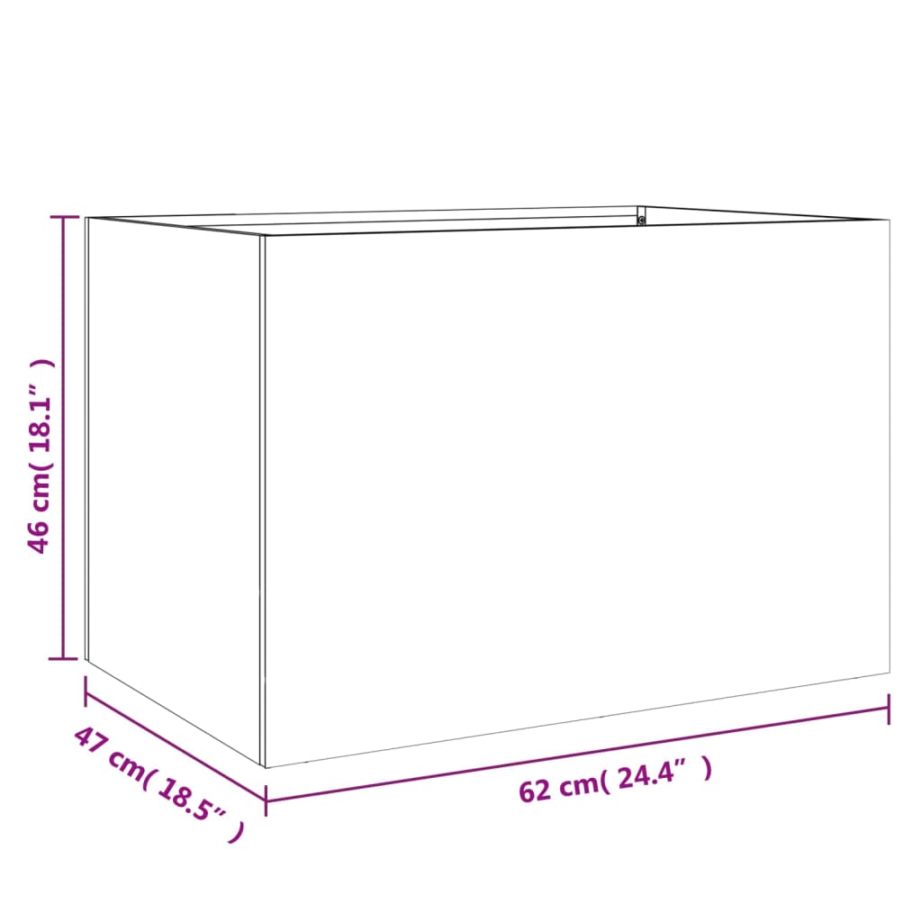 Planter Olive Green 62x47x46 cm Steel