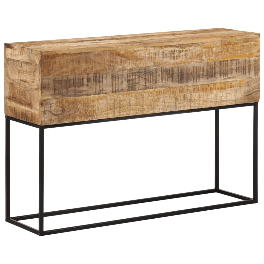 Console Table 110x30x75 cm Solid Wood Rough Mango and Iron