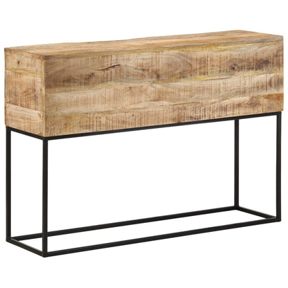 Console Table 110x30x75 cm Solid Wood Rough Mango and Iron