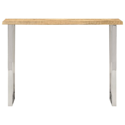 Console Table with Live Edge 105x33x76 cm Solid Wood Mango