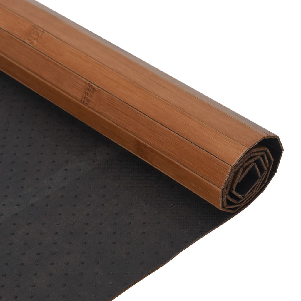 Rug Rectangular Brown 100x400 cm Bamboo