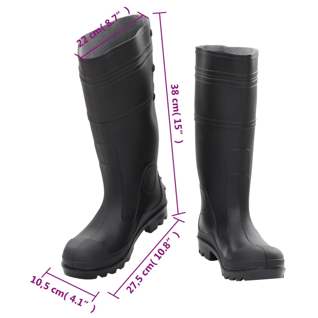 Rain Boots Black Size 40 PVC