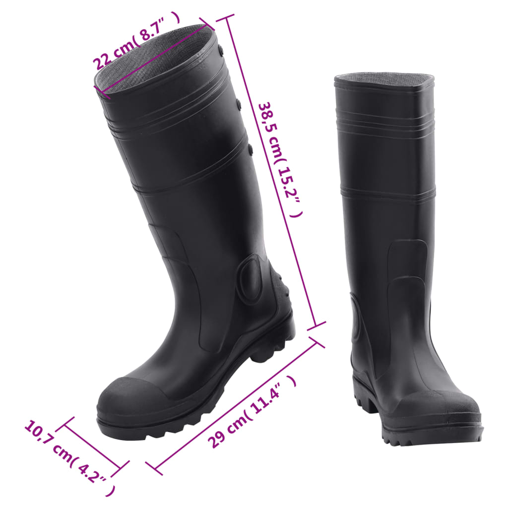 Rain Boots Black Size 42 PVC