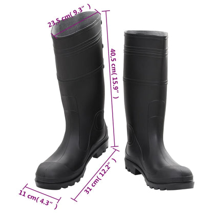 Rain Boots Black Size 45 PVC